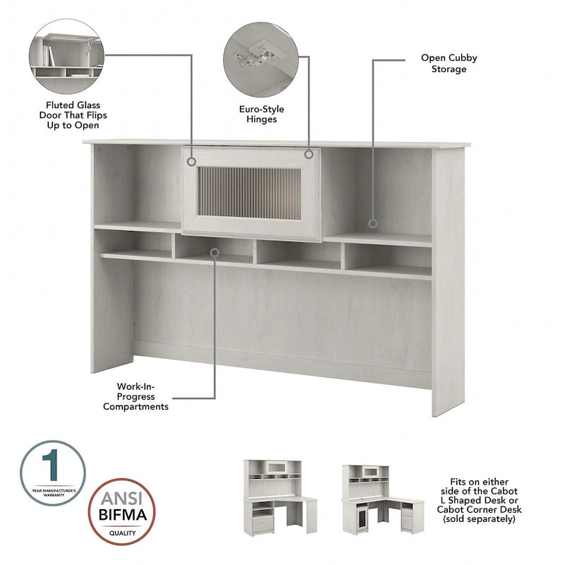 Bureau d'angle avec huche et classeur