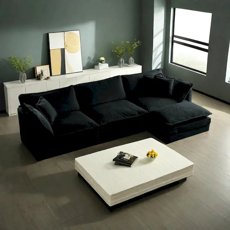 Canapé d'angle modulaire en chenille