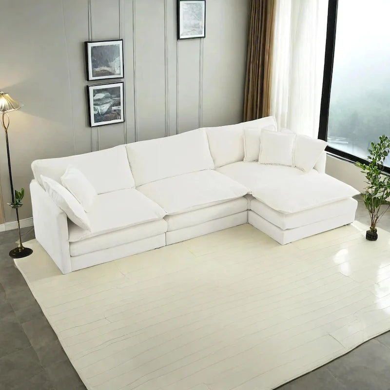 Canapé d'angle modulaire en chenille