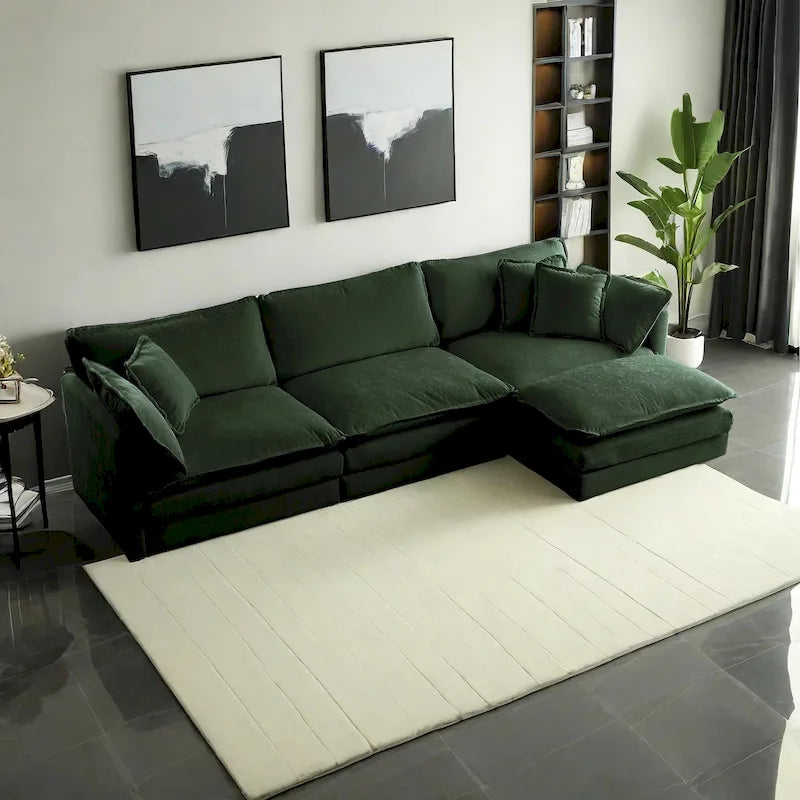 Canapé d'angle modulaire en chenille
