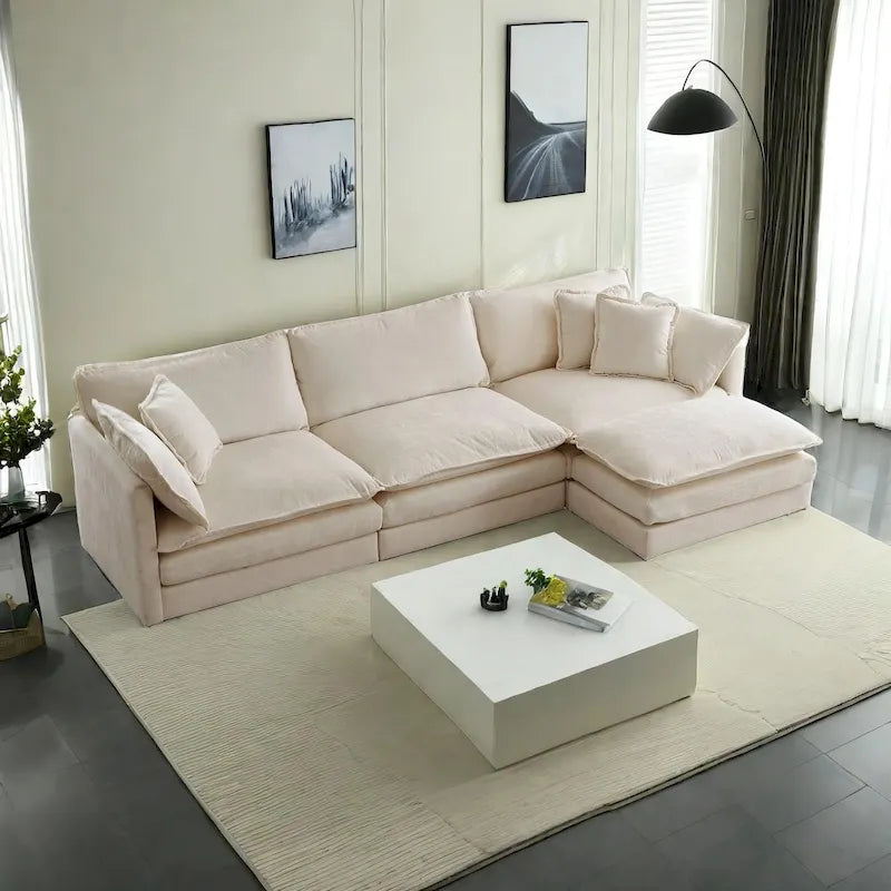 Canapé d'angle modulaire en chenille