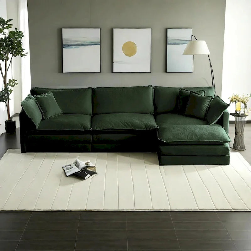 Canapé d'angle modulaire en chenille