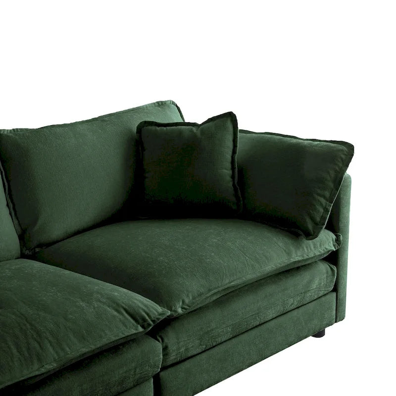 Canapé d'angle modulaire en chenille
