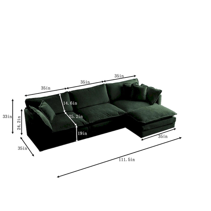 Canapé d'angle modulaire en chenille