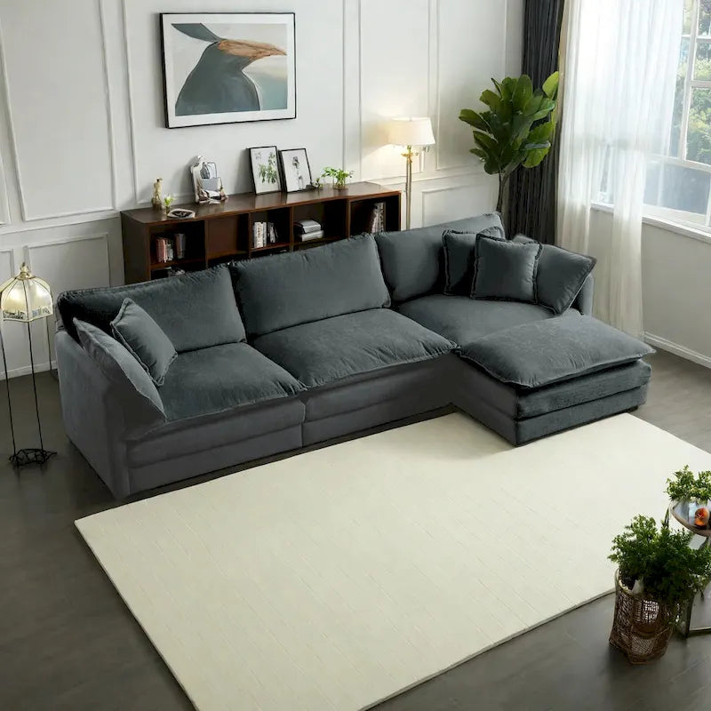 Canapé d'angle modulaire en chenille