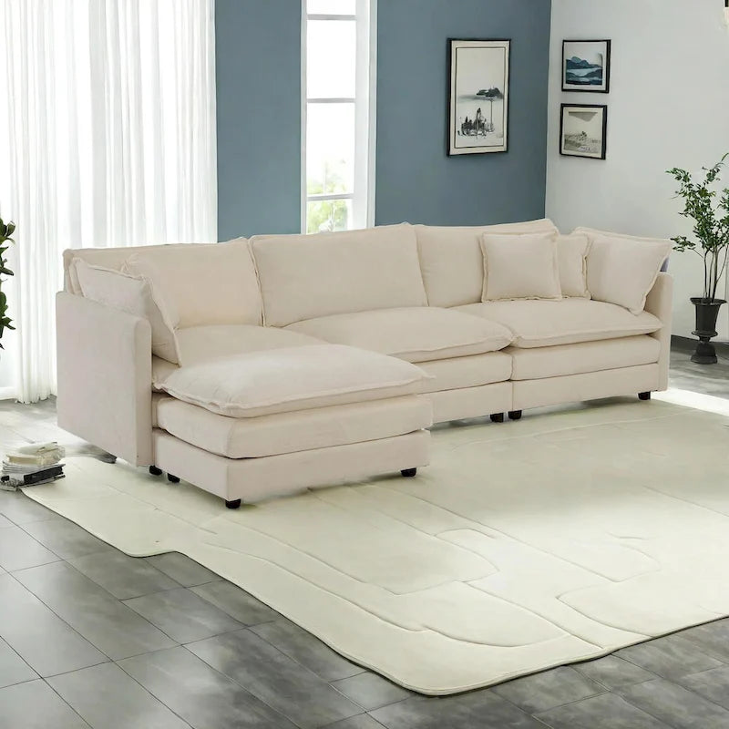 Canapé d'angle modulaire en chenille