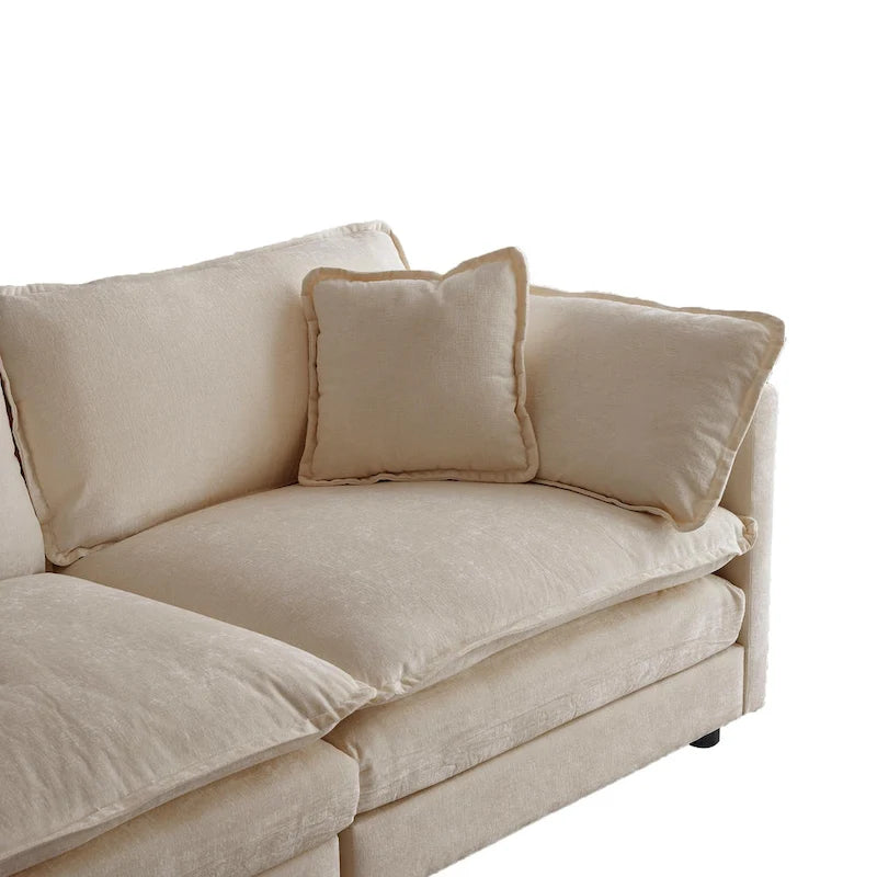 Canapé d'angle modulaire en chenille