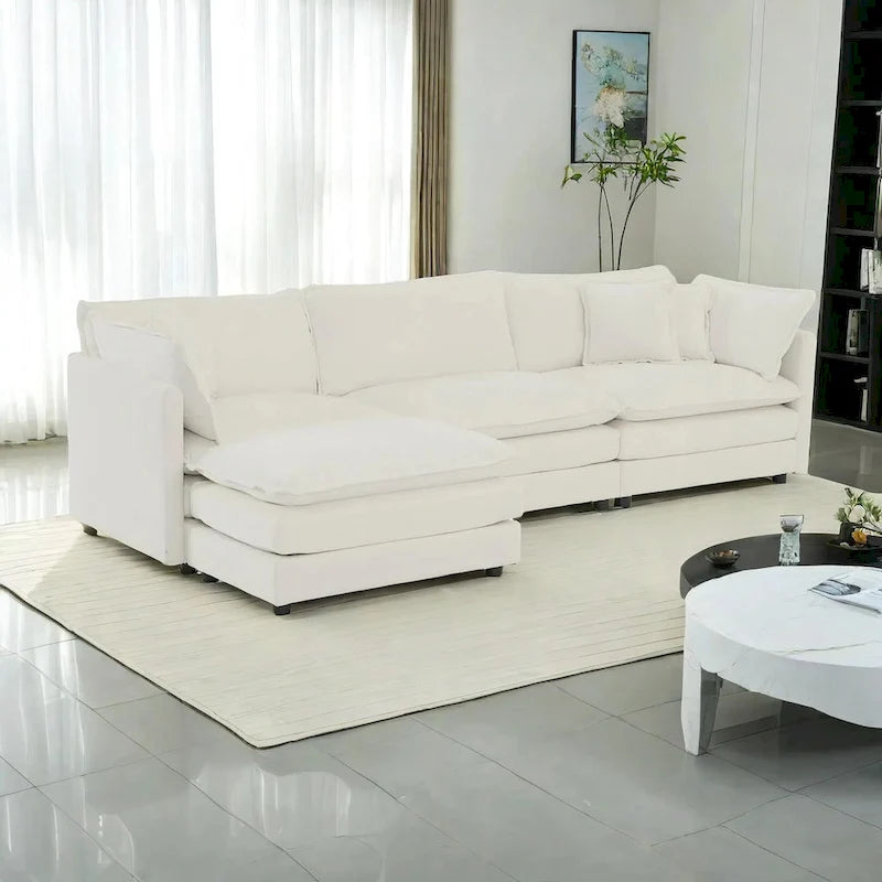 Canapé d'angle modulaire en chenille