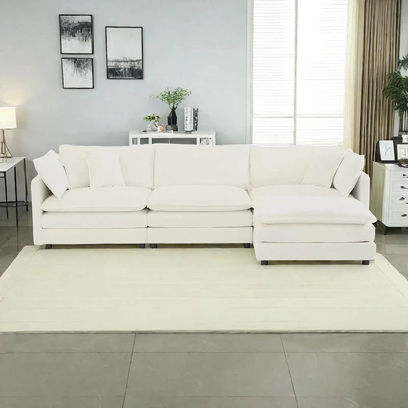 Canapé d'angle modulaire en chenille