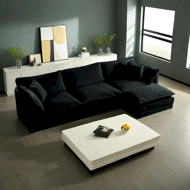 Canapé d'angle modulaire en chenille