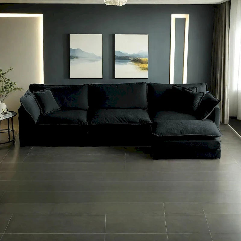 Canapé d'angle modulaire en chenille