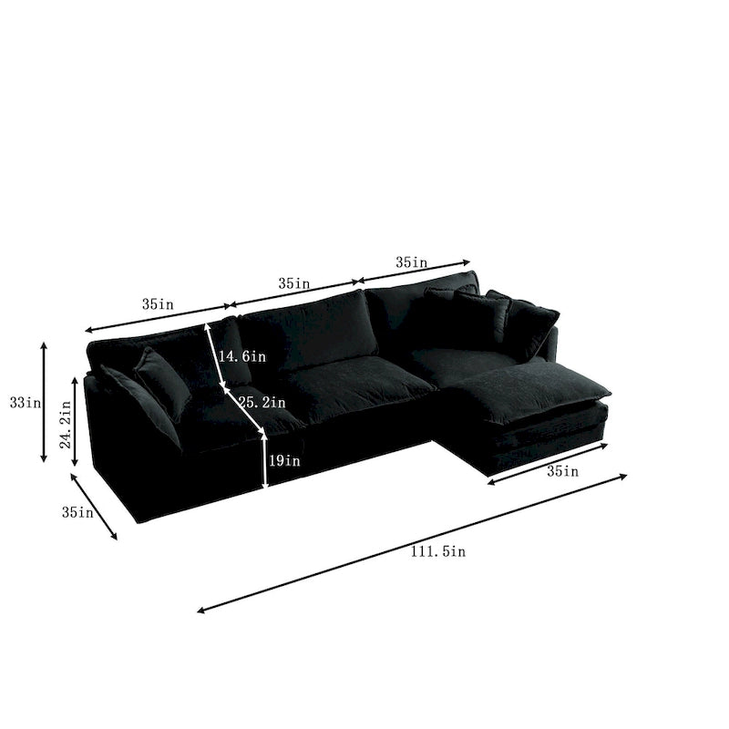 Canapé d'angle modulaire en chenille