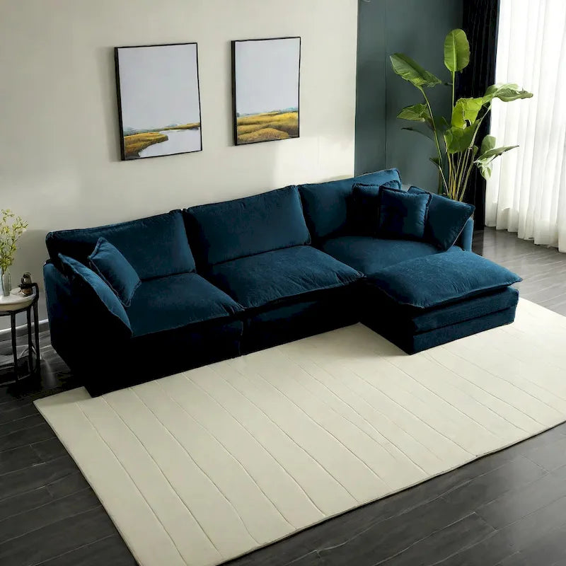 Canapé d'angle modulaire en chenille