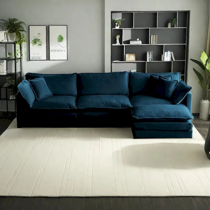 Canapé d'angle modulaire en chenille