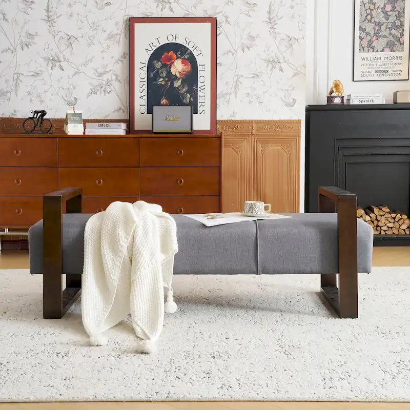 Banc ottoman rembourré moderne au design multifonctionnel