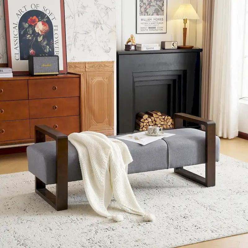 Banc ottoman rembourré moderne au design multifonctionnel