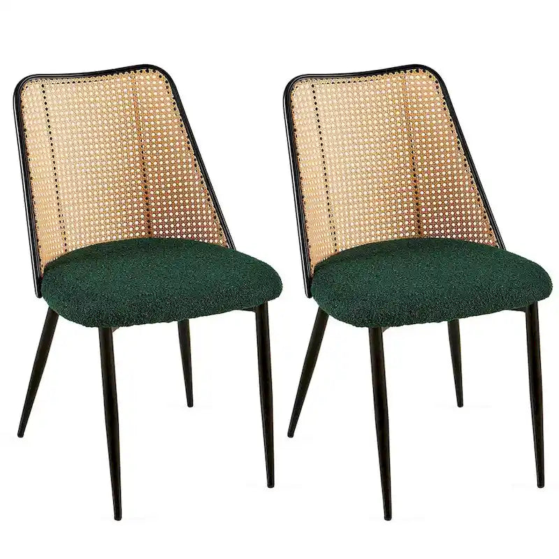 Chaises de salle à manger Chaises Boucle avec dossier en cannage naturel