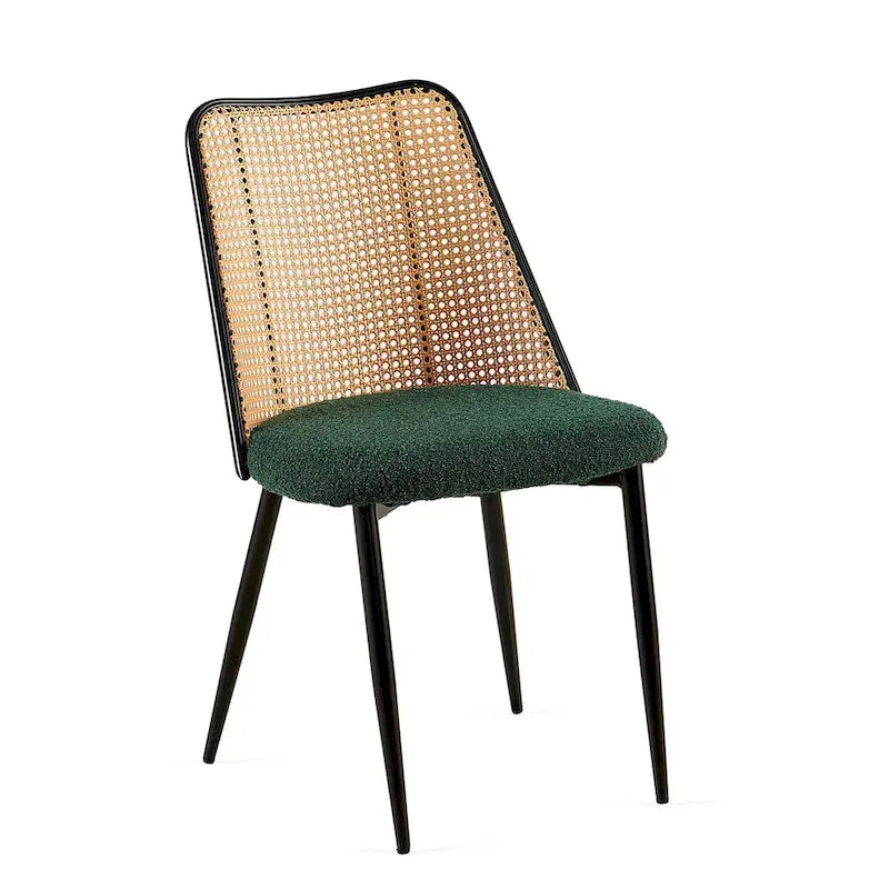Chaises de salle à manger Chaises Boucle avec dossier en cannage naturel