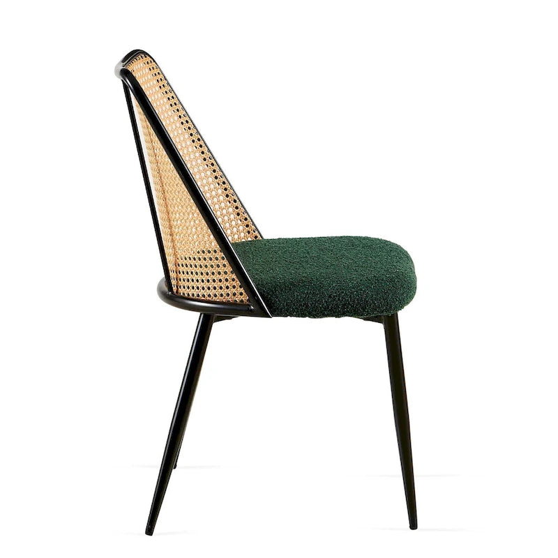 Chaises de salle à manger Chaises Boucle avec dossier en cannage naturel