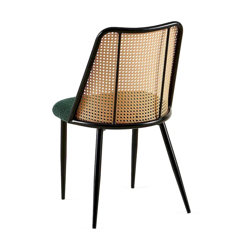 Chaises de salle à manger Chaises Boucle avec dossier en cannage naturel