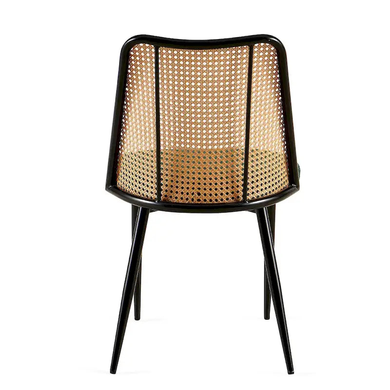 Chaises de salle à manger Chaises Boucle avec dossier en cannage naturel