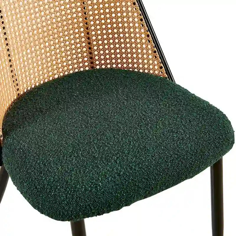 Chaises de salle à manger Chaises Boucle avec dossier en cannage naturel
