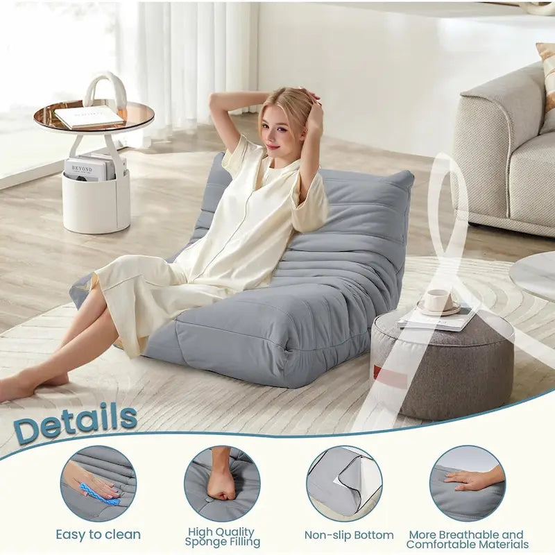 Pouf Poire Canapé Fauteuil de Sol en Mousse à Mémoire de Forme