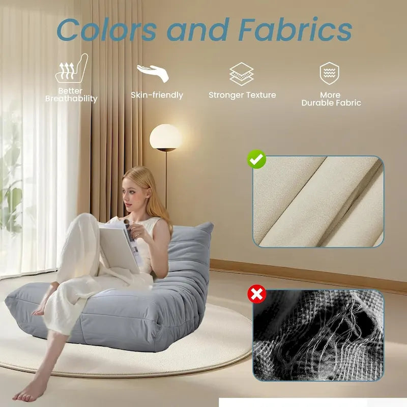 Pouf Poire Canapé Fauteuil de Sol en Mousse à Mémoire de Forme