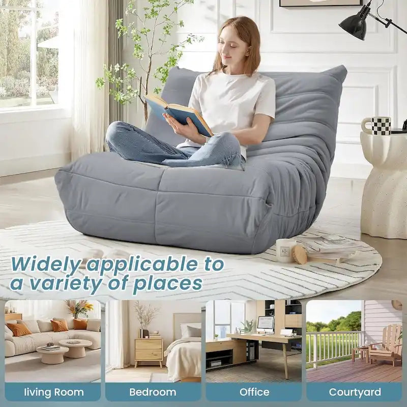 Pouf Poire Canapé Fauteuil de Sol en Mousse à Mémoire de Forme