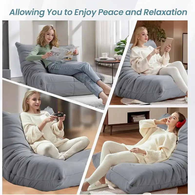 Pouf Poire Canapé Fauteuil de Sol en Mousse à Mémoire de Forme