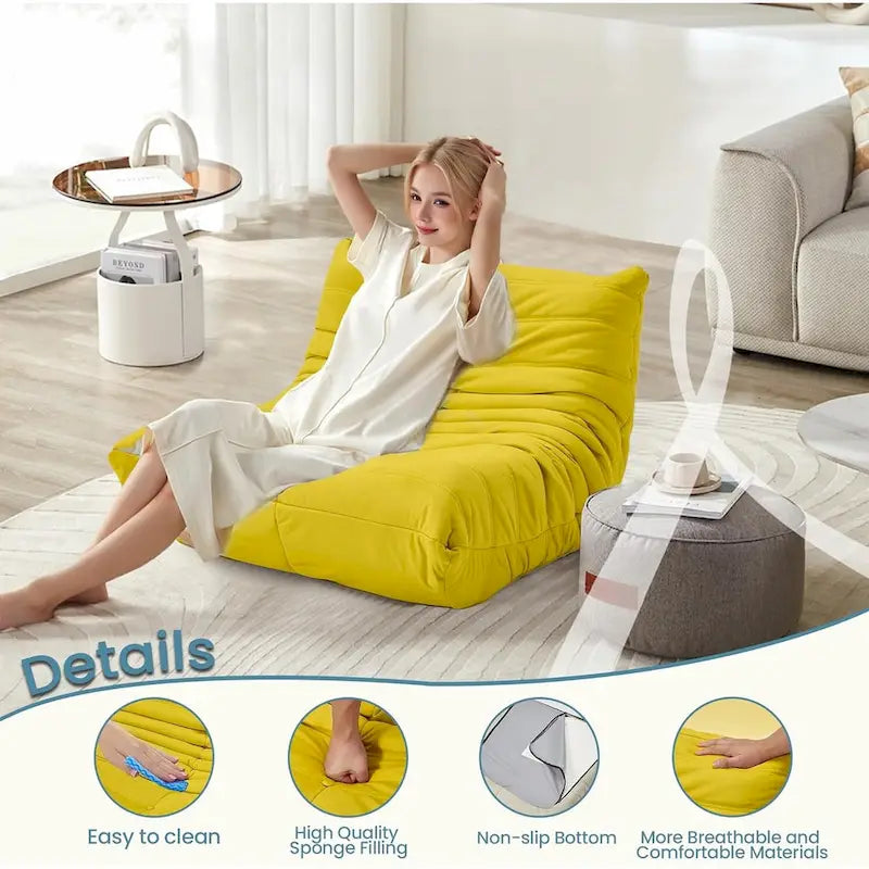 Pouf Poire Canapé Fauteuil de Sol en Mousse à Mémoire de Forme