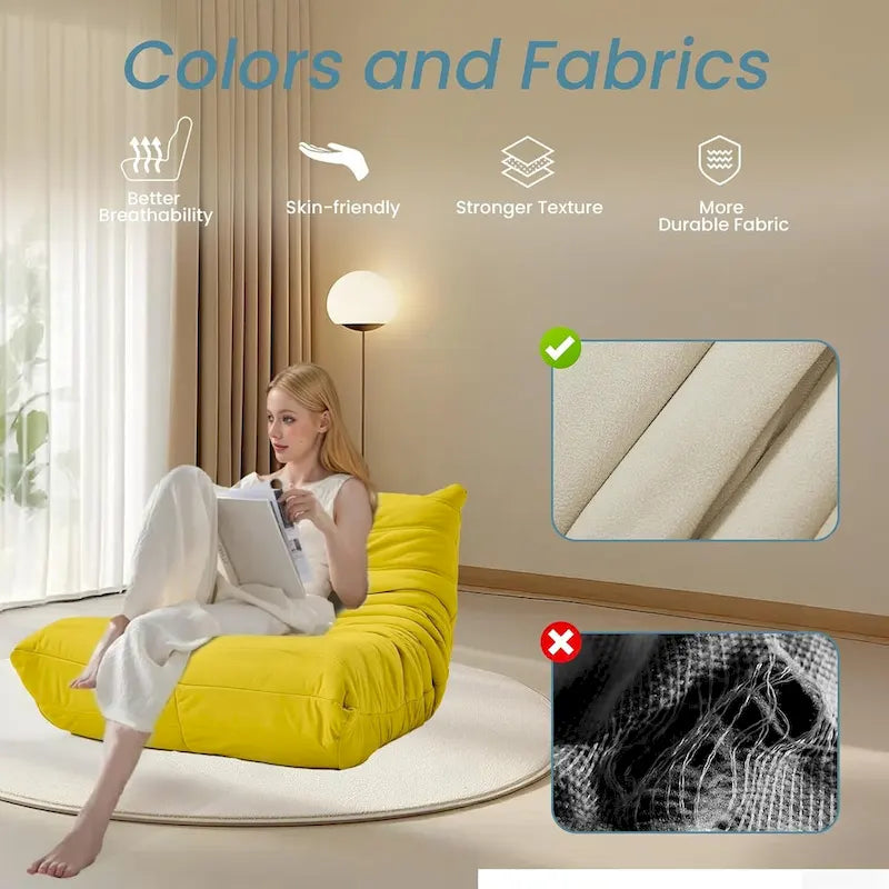 Pouf Poire Canapé Fauteuil de Sol en Mousse à Mémoire de Forme