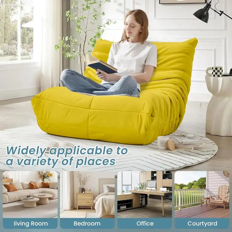 Pouf Poire Canapé Fauteuil de Sol en Mousse à Mémoire de Forme