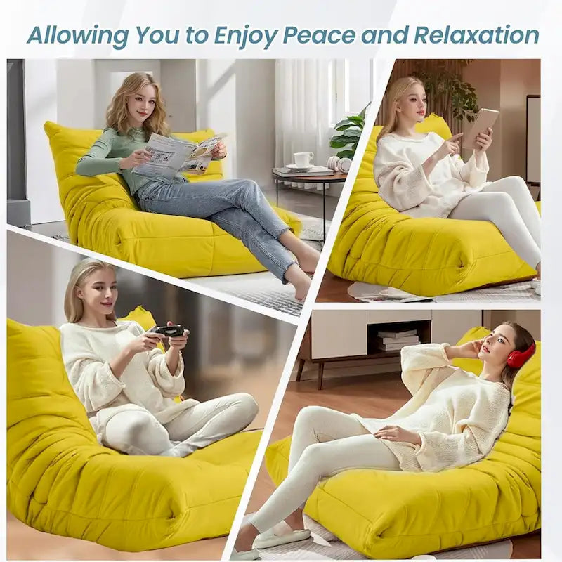 Pouf Poire Canapé Fauteuil de Sol en Mousse à Mémoire de Forme