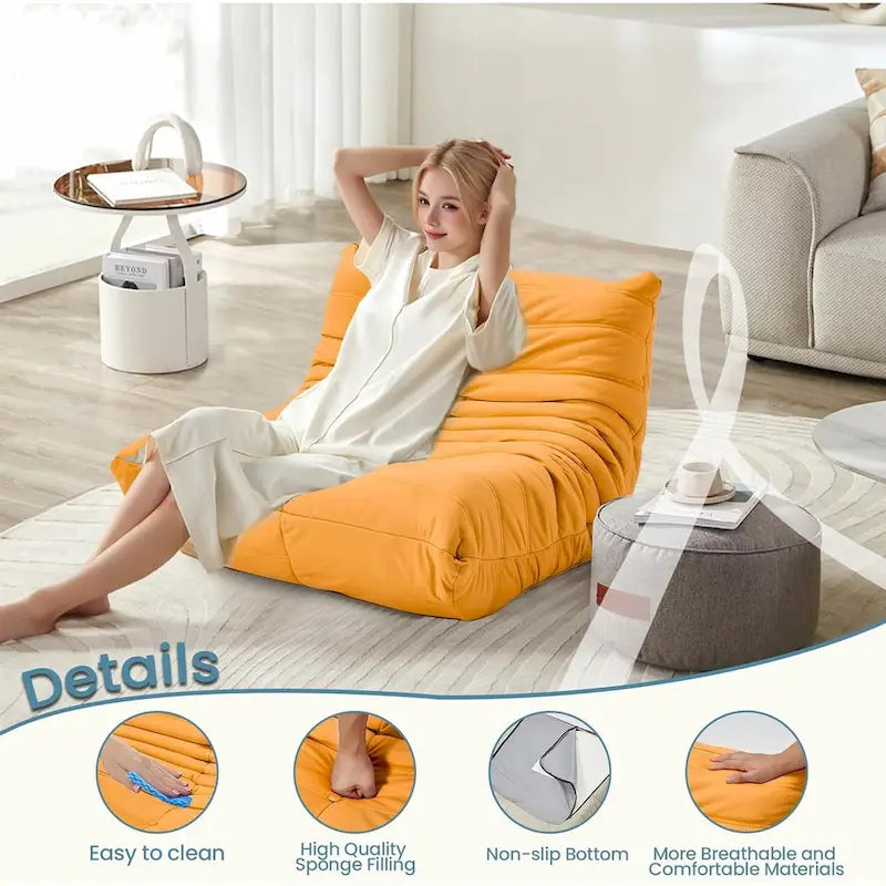 Pouf Poire Canapé Fauteuil de Sol en Mousse à Mémoire de Forme
