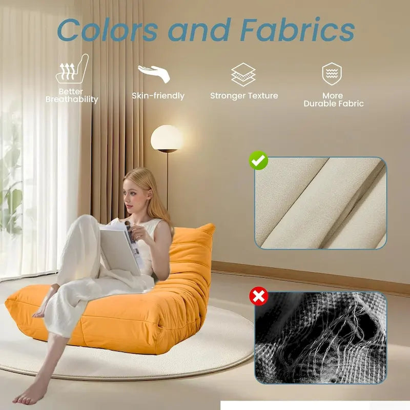 Pouf Poire Canapé Fauteuil de Sol en Mousse à Mémoire de Forme
