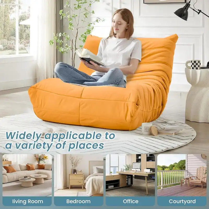 Pouf Poire Canapé Fauteuil de Sol en Mousse à Mémoire de Forme