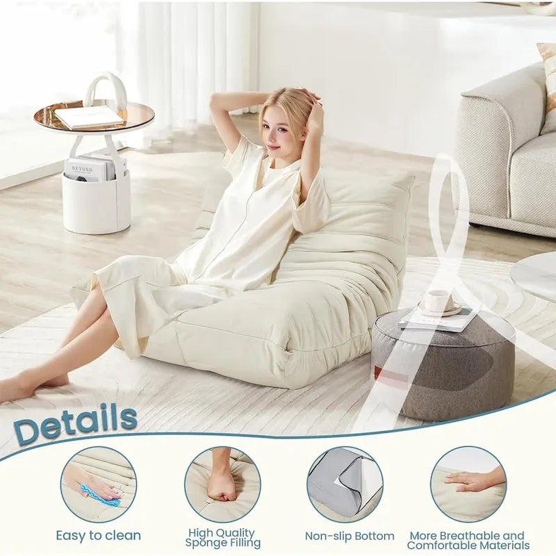 Pouf Poire Canapé Fauteuil de Sol en Mousse à Mémoire de Forme