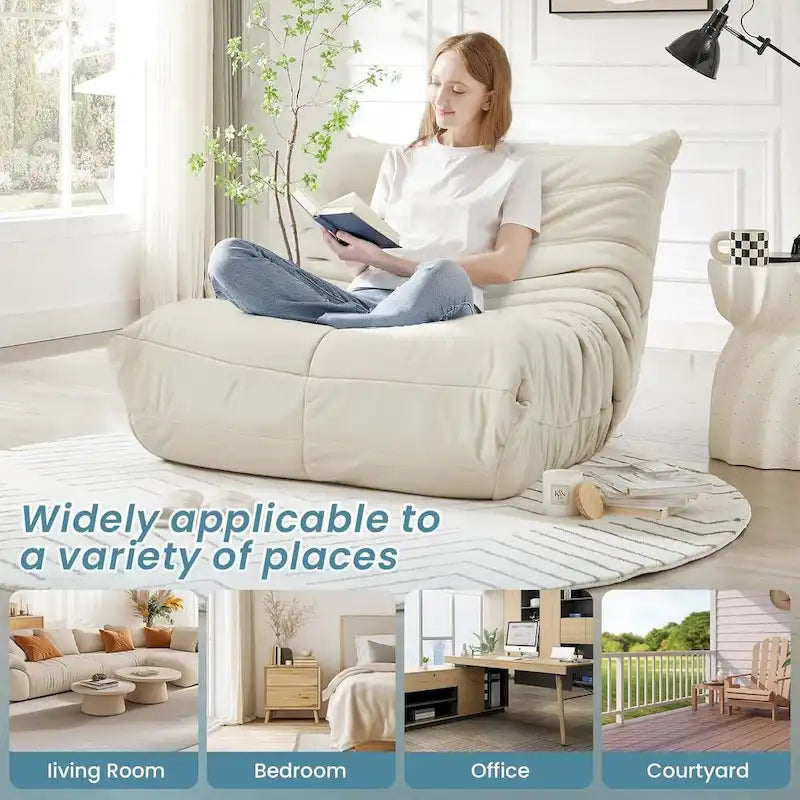 Pouf Poire Canapé Fauteuil de Sol en Mousse à Mémoire de Forme