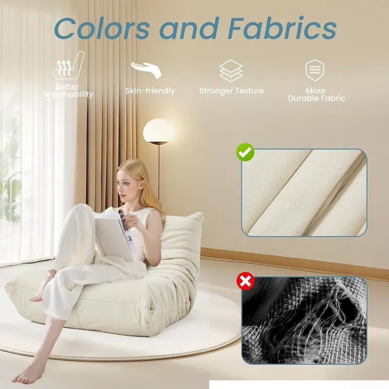 Pouf Poire Canapé Fauteuil de Sol en Mousse à Mémoire de Forme