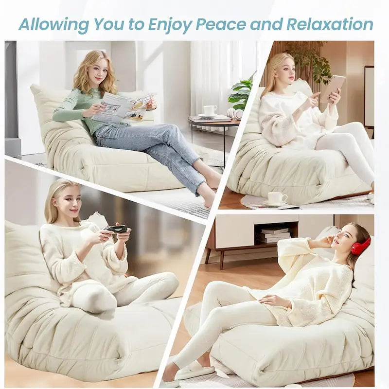 Pouf Poire Canapé Fauteuil de Sol en Mousse à Mémoire de Forme