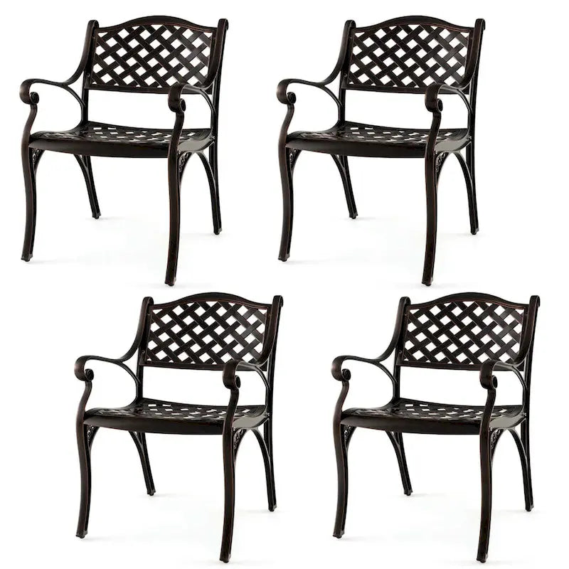 Chaises de patio en fonte d'aluminium