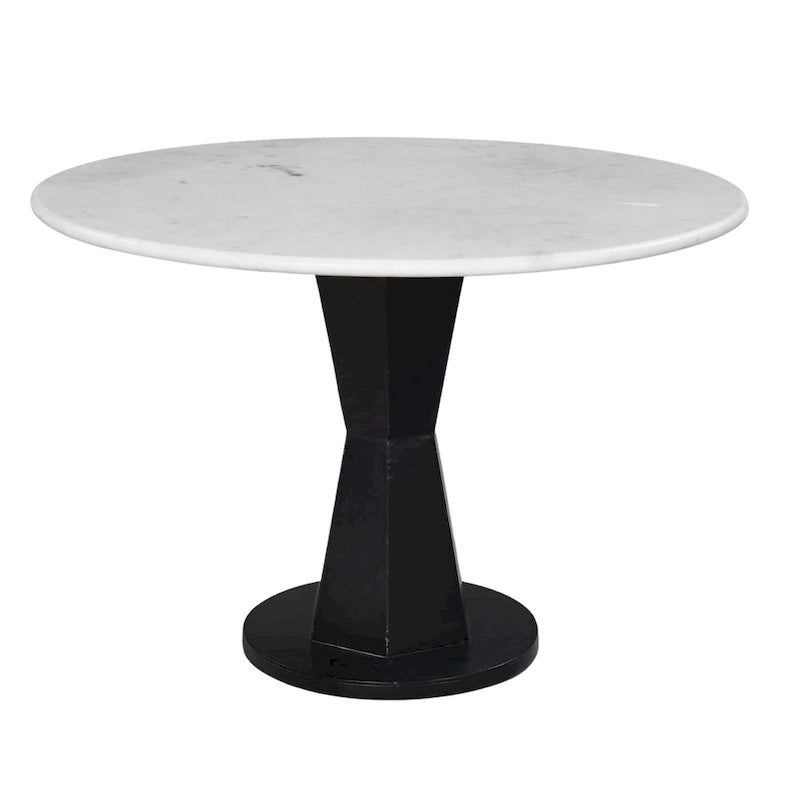 Table basse, table ronde avec plateau en marbre blanc