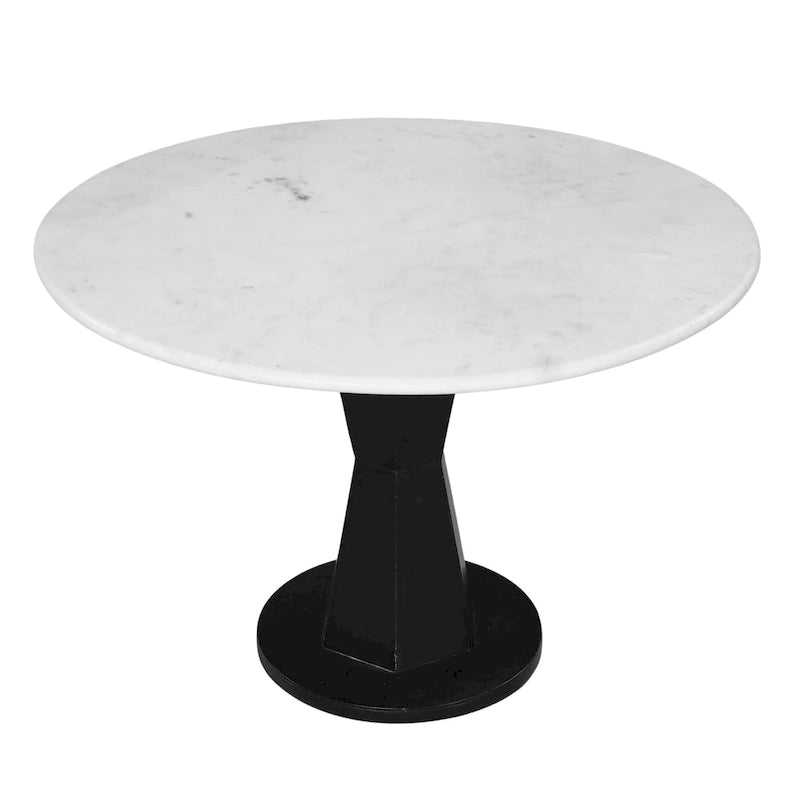 Table basse, table ronde avec plateau en marbre blanc