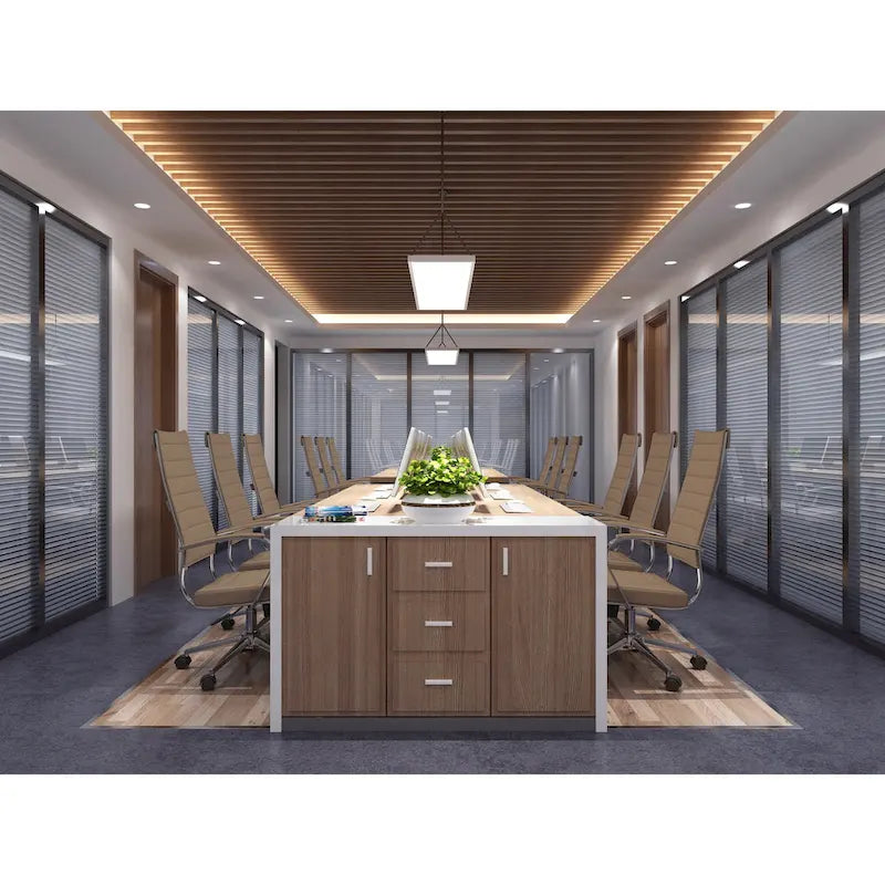 Fauteuil de bureau moderne à haut dossier, côtelé, en cuir PU, pivotant, inclinable et réglable