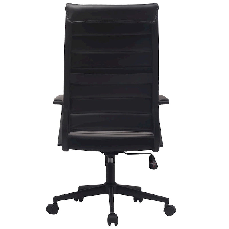 Fauteuil de bureau moderne à haut dossier, côtelé, en cuir PU, pivotant, inclinable et réglable
