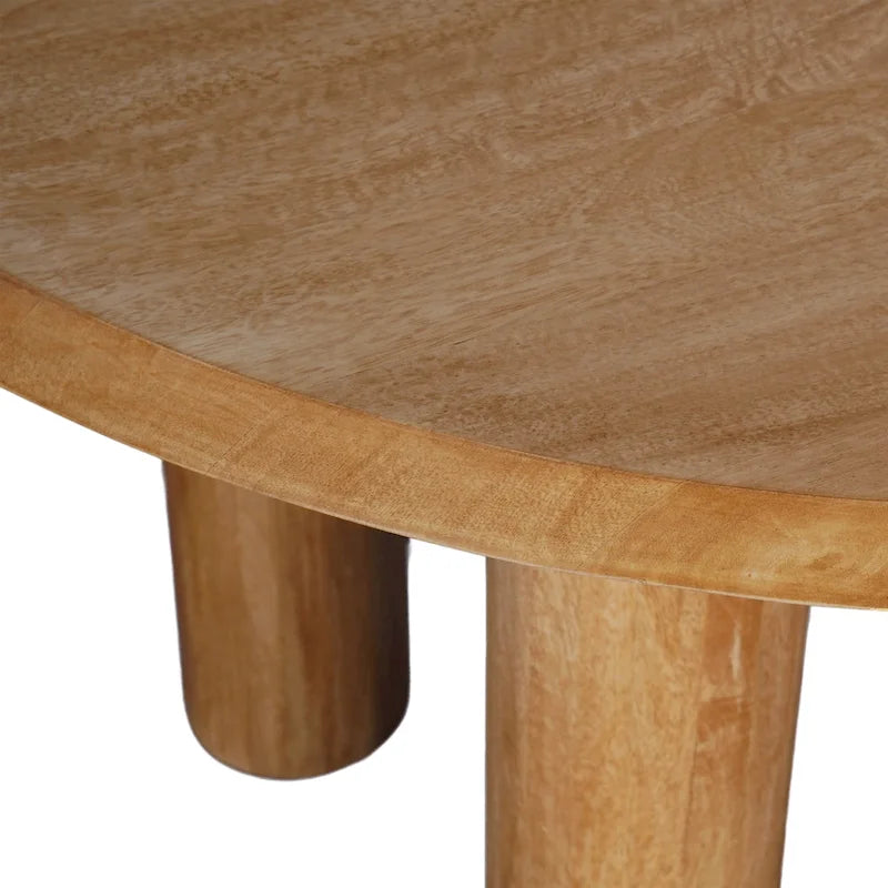 Table de salle à manger ronde en manguier naturel marron