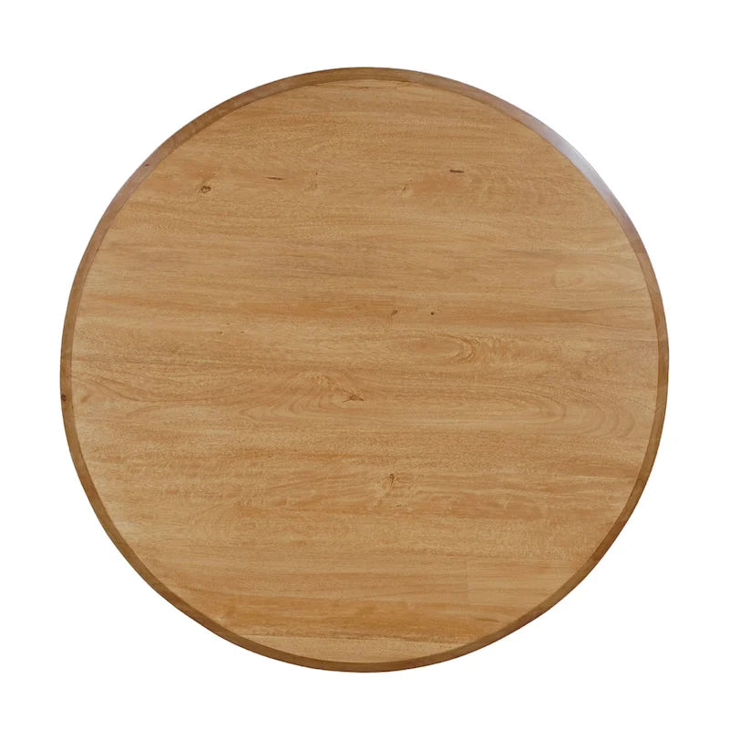 Table de salle à manger ronde en manguier naturel marron