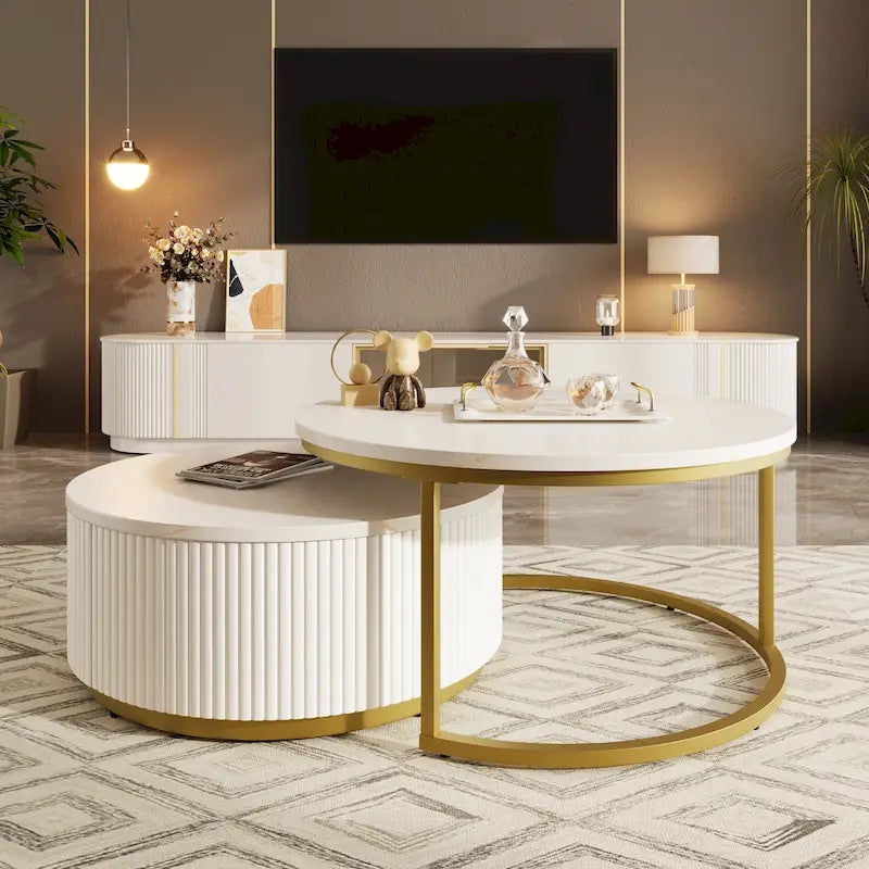 Table basse gigogne ronde moderne