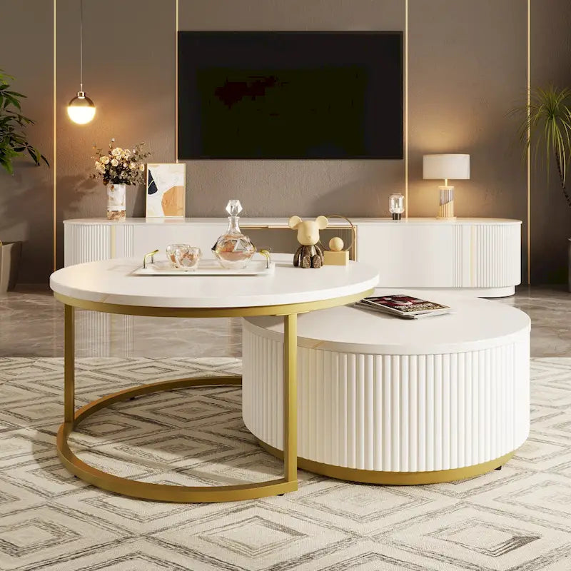 Table basse gigogne ronde moderne